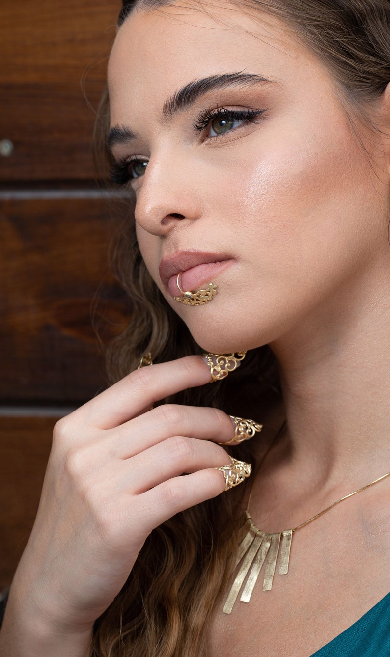 Fingernail Ring Gold Minimal Rings Art Finger Nail Ring - Etsy