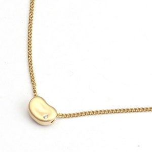 Tiny  Bean Necklace. Mini Bean Necklace. your lucky  beane. Studded with small zircon. or Without zircon.  sisters. gift for her