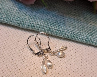 Olive Leaf Earrings, 925 silver Olive leaf cuff,  leaf jewelry,  Minimalist earring. gift for her