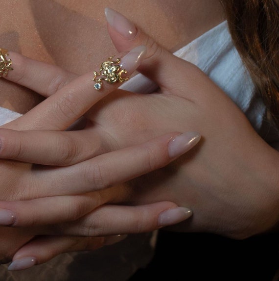 Finger Diamond Midi Rings Flora In Diamond Cocktail Ring Silver