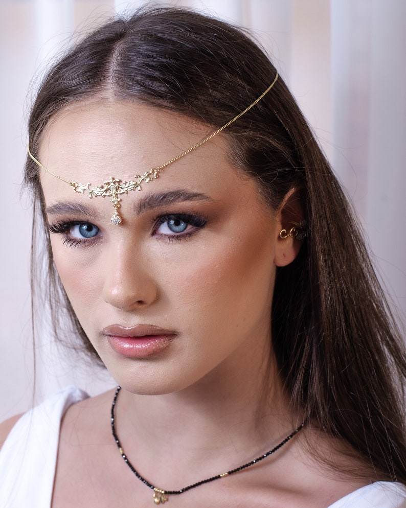 Bridal Forehead Jewelry. 18ct gold /Rose gold. Bridal Jewelry. image 3