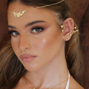 Bridal Forehead Jewelry. Daisy flowers, silver /18ct gold /Rose gold. Daisy Jewelry. Bridal Jewelry. image 3