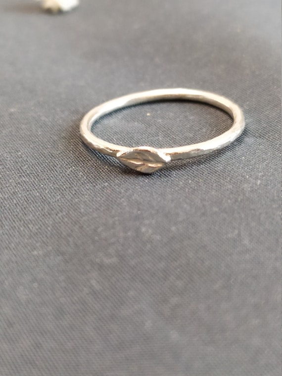 Tiny Boho Brass Key Ring on Delicate Silver Band, With or Without