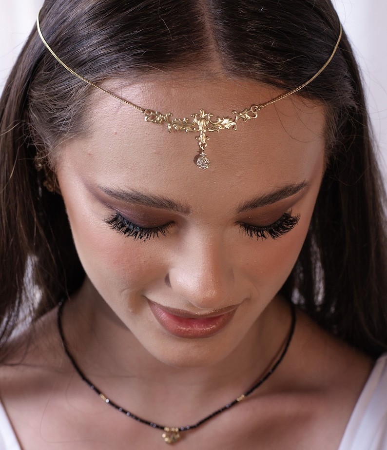 Bridal Forehead Jewelry. 18ct gold /Rose gold. Bridal Jewelry. image 4