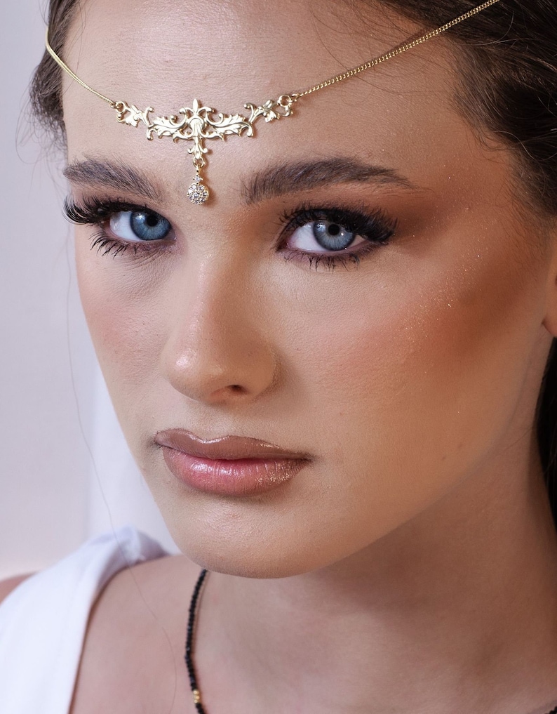 Bridal Forehead Jewelry. 18ct gold /Rose gold. Bridal Jewelry. image 1