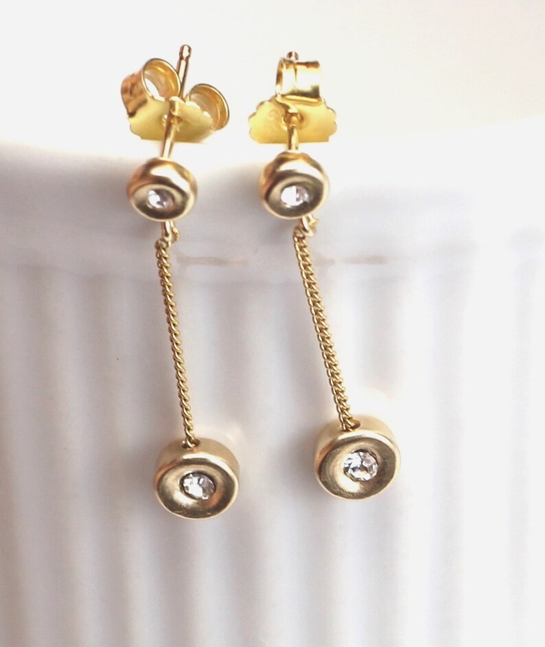 Elegant Crystal Solitaires Earrings.Bridesmaid gift wedding jewelry 14k gold fill or all silver Bridal Earrings mothers day gift