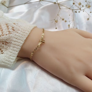 Pulsera de abeja de miel plata de ley / oro lleno / pulsera de abeja llena de oro rosa, joyería de abeja, pequeño, regalo de abeja, regalo para ella imagen 9