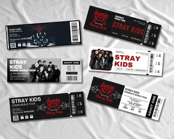 Stray Kids Dominate Concert Editable Personalized Ticket