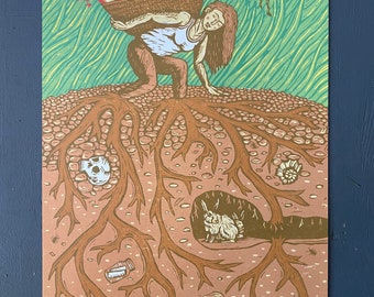 Weight of the World woodcut