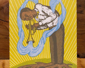 Satchmo Woodcut