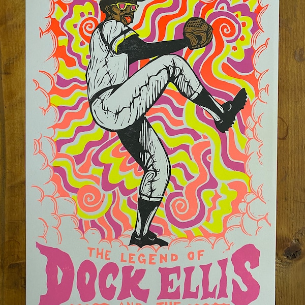 Dock Ellis Woodcut