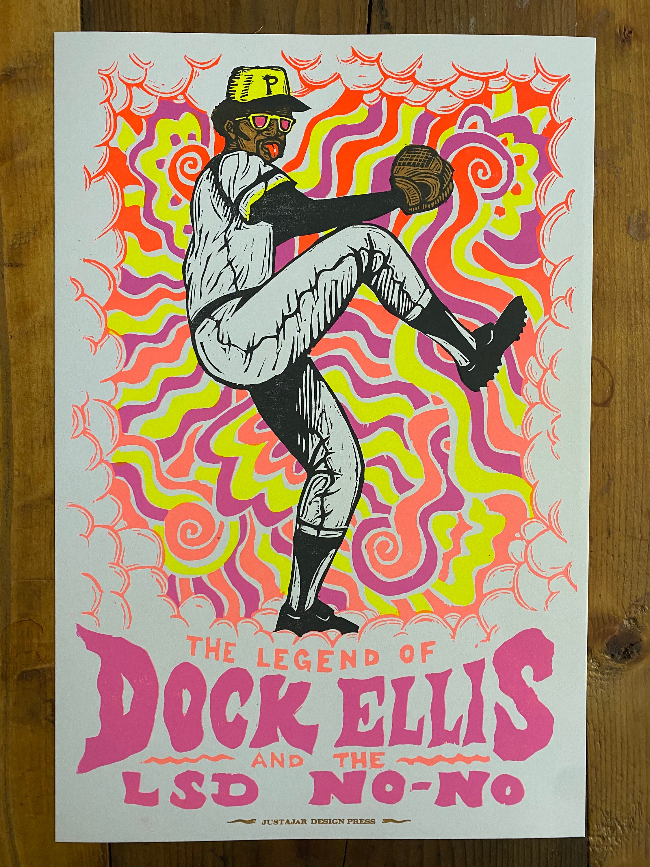 Dock Ellis 2.5 X 3.5 Trippy Baseball Sticker Card 