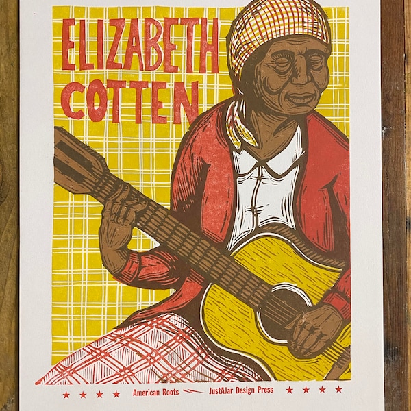 Elizabeth Cotten Woodcut