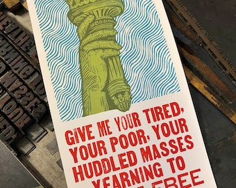 Liberty Woodcut and Letterpress Print