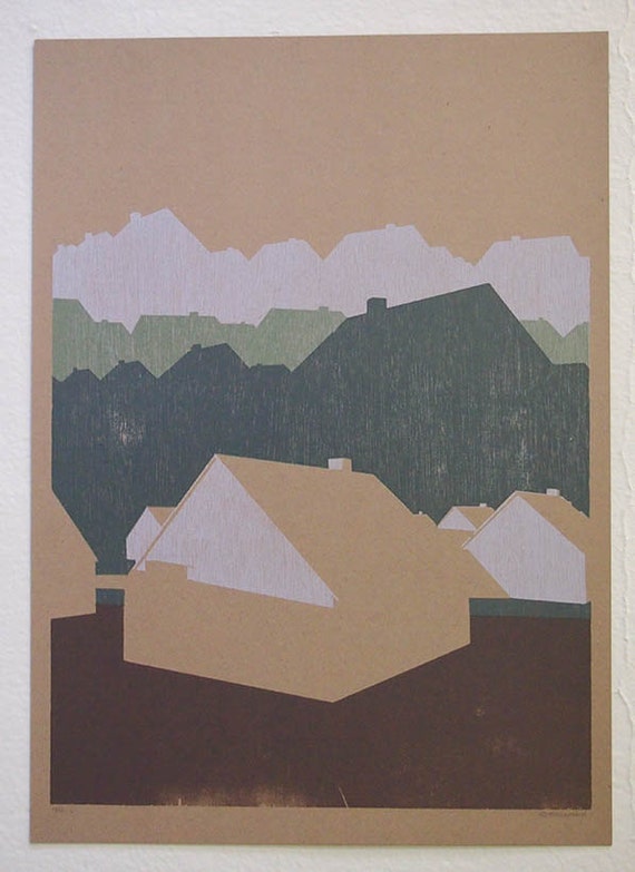 Items similar to Josh Dannin Woodcut Print on Etsy