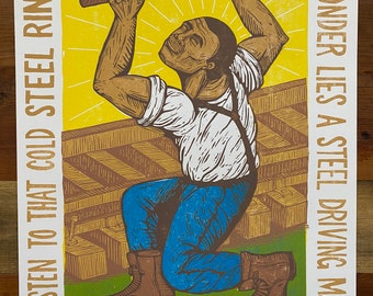 John Henry Woodcut