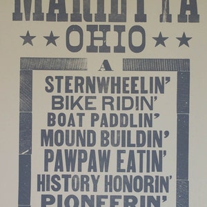 Marietta Ohio Buchdruck Poster