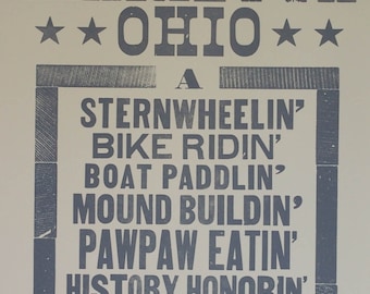 Marietta Ohio Letterpress Poster