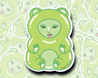 Gummi Gurls Mint, vinyl sticker, bumper sticker, gummy bear