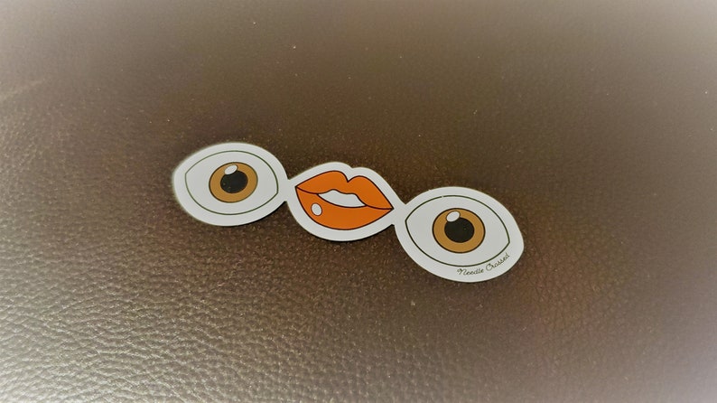Eyes and Lips Emoji Face. TikTok inspired magnet. Funny magnets. image 2