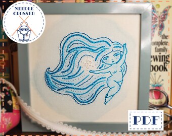 Celestial Bodies Sampler. Polaris the North Star. Glow in the Dark. hand embroidery pattern. stitch sampler. digital download. PDF pattern.