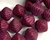 11 x 10mm Bicone Beads Matt Rose with metallic Pink Wash Czech glass beads 8 pcs beads jewelry Supply Supplies 72