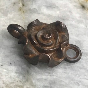 Rose Connector Link Rose Flower Art Supplies Jewelry components link Antique Rusty Brown 2 pcs (RB2)