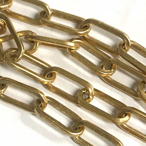 Paperclip Chain large open links Beading Component necklace sold by the foot antique Gold 16mm x 7mm (CH04G)