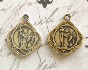 St. Jude Medal Vintage Reproduction Medsl Sterling or Brass 5/8" Religious Medal 1 pc (SJU1)