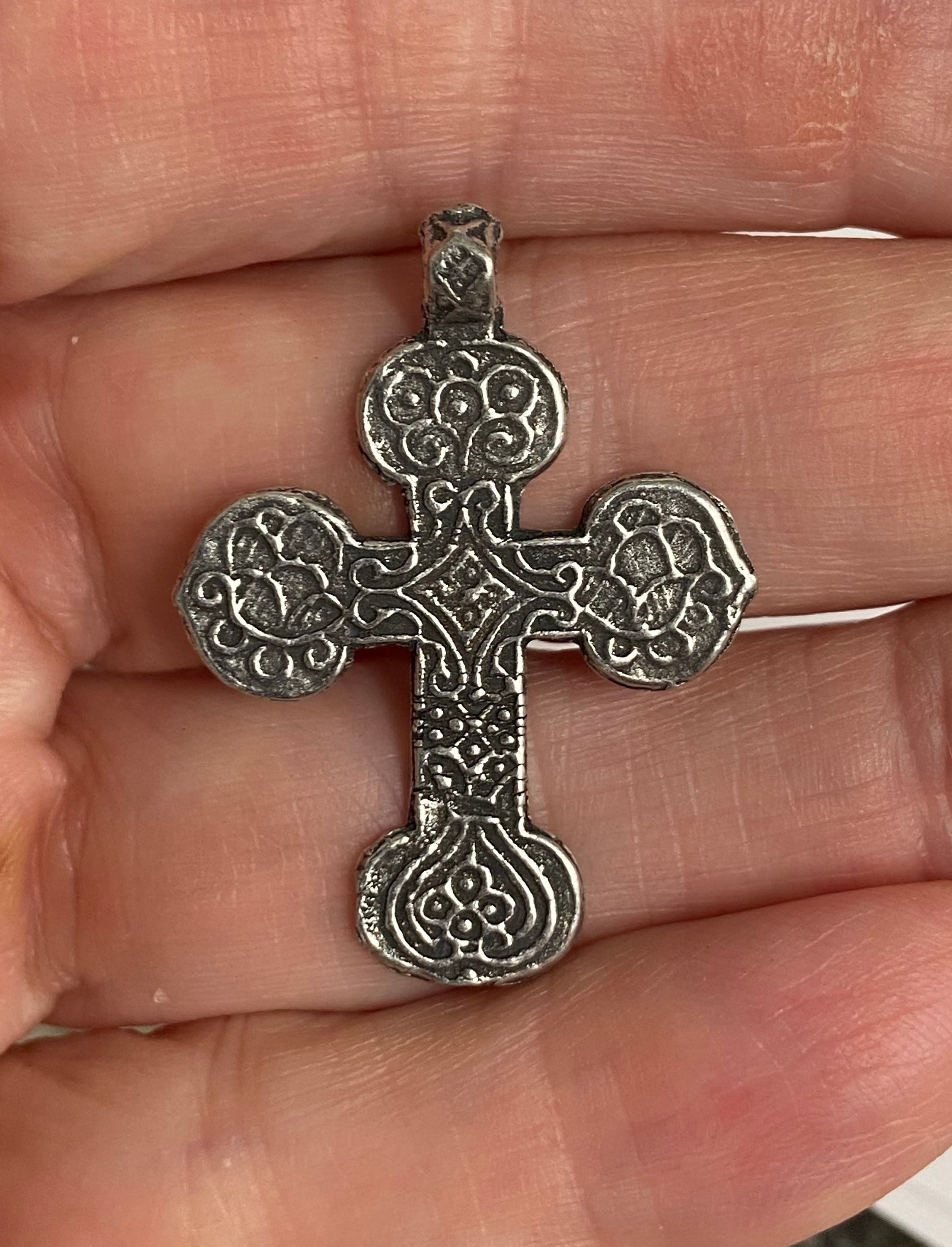 Silver Crucifix Cross for Rosary or Jewelry Making made in Italy 1