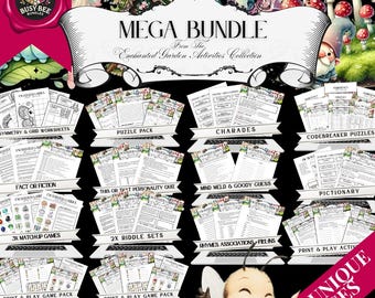 Enchanted Garden Mega Bundle | 165+ Printable Pages of Fairy Party Games, Word Puzzles, Coloring, Drawing & Nature-Inspired Activities | PDF