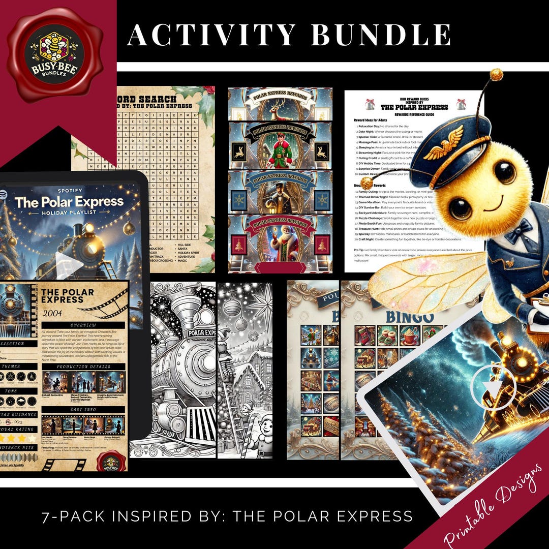 Polar Express Holiday Activity Pack | Bingo, Colouring Pages, Word ...