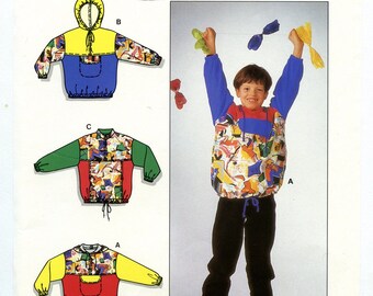 Vintage Burda 4721 Kids Hoodie Windbreaker Parachute Jacket UNCUT Sewing Pattern Colorful 90s 1/2 Zipper, Front Pocket Sizes 6 8 10 12 14 16