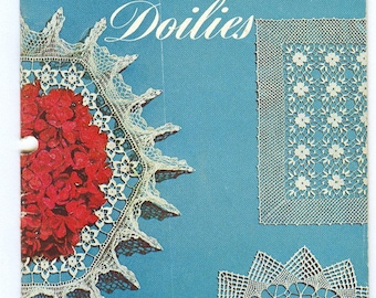 PDF Vintage Doilies Crochet Patterns, Lily Design Book 201, 1960s, Chair Set, Dining Table, Home Decor - Pineapple, Geometric, Hexagon