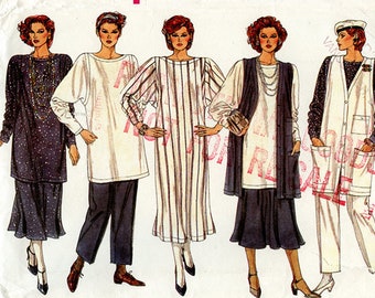 Vintage Vogue 9238 Women's Maternity Dress, Tunic, Skirt, Pants and Long Vest UNCUT Sewing Pattern Sizes 8 10 12 Bust 31.5 32.5 34 XS Small