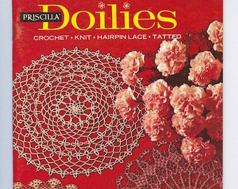 PDF Vintage 1960s Doilies Patterns Coats and Clarks Book 197, Crochet, Knitted, Tatted, Hairpin Lace, Heirloom Linens Home Decor