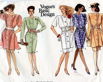 Vintage Vogue Basic Design 2084 Women's Dress, Tunic and Skirt UNCUT Sewing Pattern - Sizes 14-16-18 Bust 36 38 40