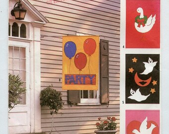 Vintage Simplicity 9590 Party Holiday Banner UNCUT Sewing Pattern - Party, Halloween, Easter, Birth, Anniversary, Heart, Balloon, Dove, Duck