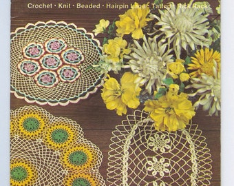 PDF Vintage 1960s Doilies Patterns Coats and Clarks Book 174, Crochet, Knitted, Beaded, Tatted, Hairpin Lace, Heirloom Linens Home Decor