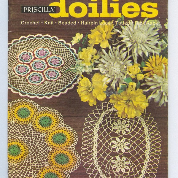 PDF Vintage 1960s Doilies Patterns Coats and Clarks Book 174, Crochet, Knitted, Beaded, Tatted, Hairpin Lace, Heirloom Linens Home Decor