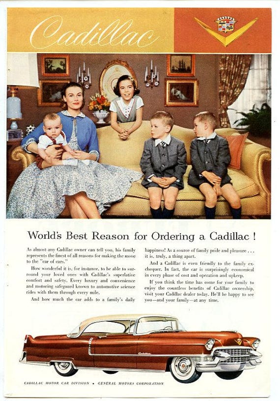 Advertisement 1955 Cadillac Vintage Ad Christmas Magazine Ad 1950's