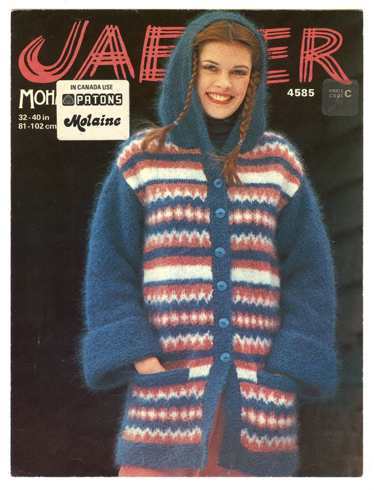 Vintage Jaeger 4585 Knitting Pattern Womens Button Front Etsy