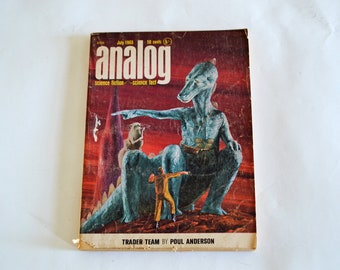 Vintage SciFi Analog Magazine July 1965, Science Fiction Science Fact, Stories Poul Anderson, Gordon R Dickson, Christopher Anvil