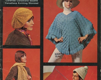 PDF Vintage Patons Beehive 127 Accessories Knitting & Crochet Patterns - Ponchos, Capes, Berets, Stoles, Scarf, Socks DIGITAL DOWNLOAD