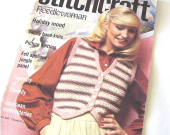 Vintage Stitchcraft magazine June 1979 knitting crochet and needlepoint patterns