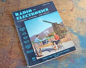 Vintage March 1954 Radio Electronics Magazine - Television, Servicing, High Fidelity
