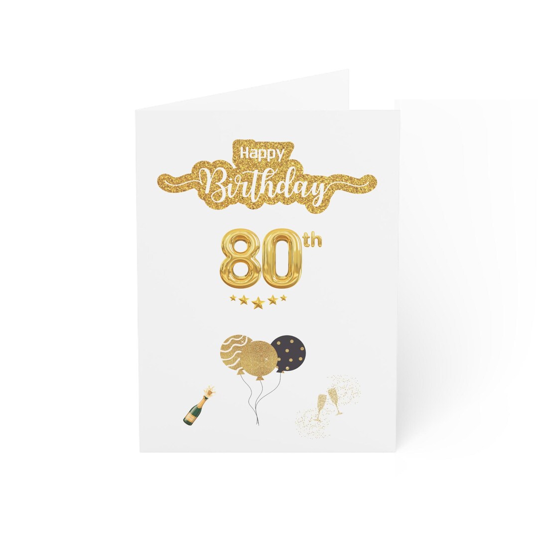 Happy 80th Birthday Greeting Cards 1, 10, 30, and 50pcs Etsy