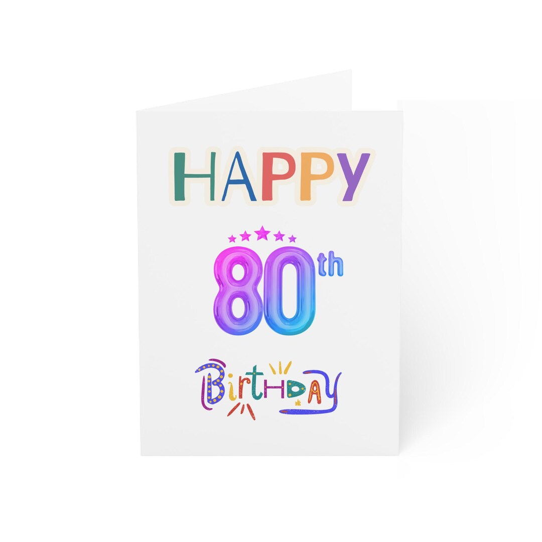 Happy 80th Birthday Greeting Cards 1, 10, 30, and 50pcs Etsy