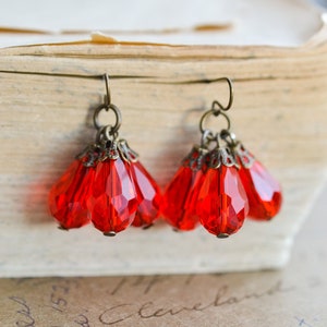 Czech Glass Earrings|Handmade Earrings|Artisan Earrings|Boho Shabby Chic Earrings|Neo Vintage Jewelry|Neo Victorian Jewelry|Wedding Jewelry