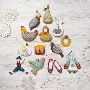 12 Days of Christmas Felt Decorations - The Whole Set